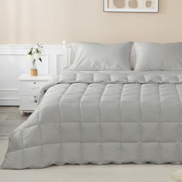 Imagem de sunflower Edredom King extragrande, enchimento alternativo, capa de algodão para todas as estações, hipoalergênico, quente, respirável, silencioso, lavável na máquina 250 cm x 294 cm com torneiras de