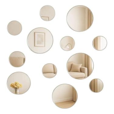 Imagem de 2X Espelhos Decorativos Redondo Kit 12 Peças Pequeno