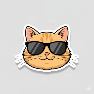 Imagem de Adesivo Decorativo para Carro e Moto, Modelo Gatinho (Adesivo27)