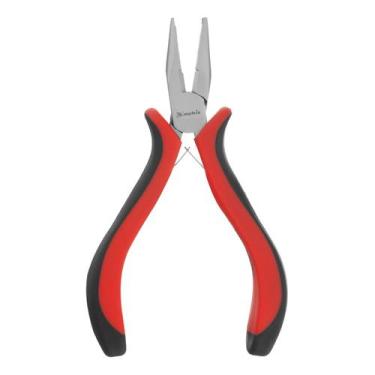 Imagem de Mini alicate bico meia cana reto, niquelado, cabo dupla injecao, 5pol.