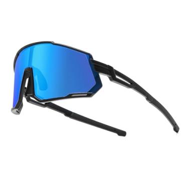 Imagem de Suertree Óculos de sol polarizados para ciclismo masculino e feminino TR90 Mountain Bike Riding MTB Bicycle Running Golf Baseball, Preto + azul, normal