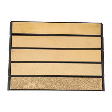 Imagem de Conjunto de pedra de afiar faca profissional afiador de pedra de amolar banhado a titânio 5 peças grão 80 200 600 1000 2000 para ferramentas de marcenaria de cozinha Base ABS