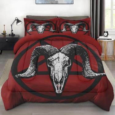 Imagem de Conjunto de edredom Pamnest Queen Size Baphomet Satanic Pentagram