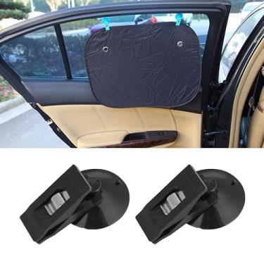 Imagem de Couslcd 2 peças clipe de ventosa, reutilizável multiuso para-sol janela bilhete papel toalha braçadeira, acessórios de carro universais para veículo SUV caminhão sedan, (preto)