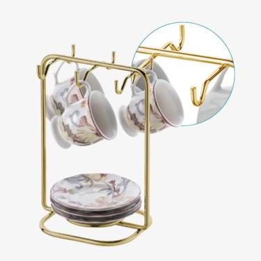 Imagem de Suporte Xícaras Pires de Café Dourado Future 1124DD
