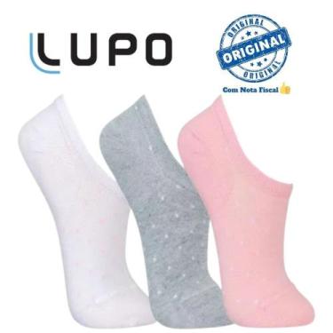 Imagem de Kit Com 3 Pares Meias Qualidade Lupo Sport Soquete Femininas, Bolinha 