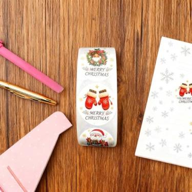 Imagem de 500 adesivos de Natal, adesivos de animais fofos, adesivos de arco-íris, rolo decorativo para artesanato e presentes