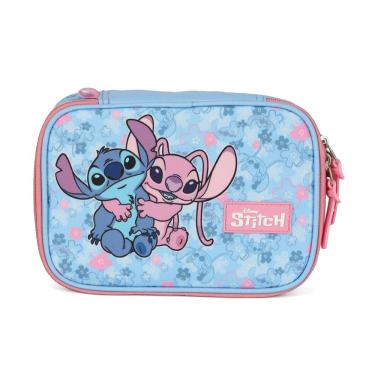 Imagem de Estojo Box Stitch Angel Disney Rosa Juvenil Escolar Compacto