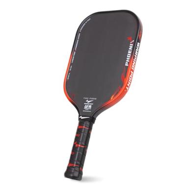 Imagem de Warping Point Raquete de pickleball Tina Pisnik Phoenix, aprovada pela UPA-A, fibra de carbono bruta T700, sistema PowerDrive de 16 mm para controle preciso e potência, superfície de fricção Endura
