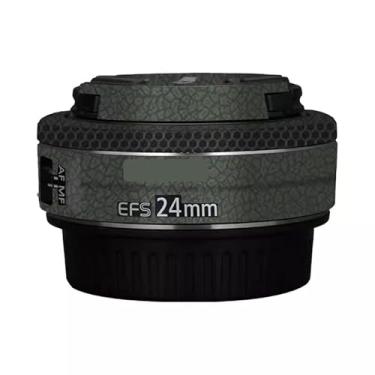 Imagem de EFS 24 2.8 Adesivo de lente de câmera para Canon EF-S 24 mm F2.8 Película protetora de vinil decalque skin (couro verde)