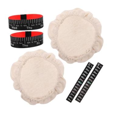 Imagem de 2 conjuntos de pesos de fermentação com faixas de medição - algodão de grau alimentício e faixas de régua ajustáveis - para fermentação de frascos de pedreiro - ideal para entusiastas de Kimchi