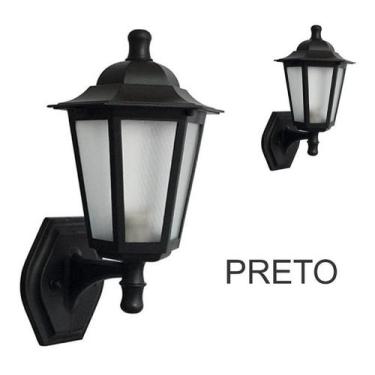 Imagem de Kit 2 Arandelas Colonial Luminária Preto Parede Externa 114 - Click In