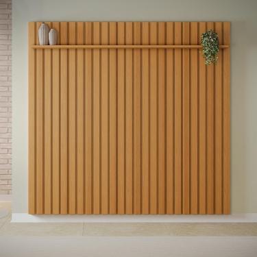 Imagem de Painel Ripado Madeira Quarto 228cm Wise B01 Cinamomo
