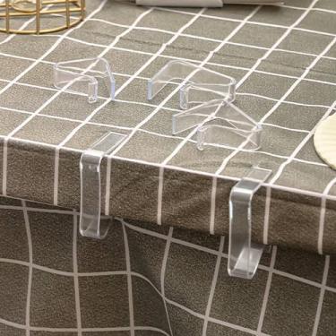 Imagem de Suporte para Toalha de Mesa 4 Peças, Clipe de Toalha de Mesa de Plástico Transparente e Antiderrapante para Restaurante Familiar (L)