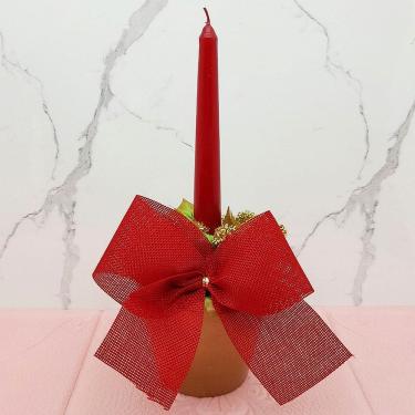 Imagem de Vaso Aparador Porta Vela Arranjo Centro Mesa Natalino 30cm