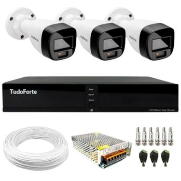 Imagem de Kit 3 Câmeras Intelbras VHD 1220 B G8 Full Color Bullet Full HD 1080p Multi HD IR 20m + DVR Tudo Forte TFHDX 3304 4 Canais