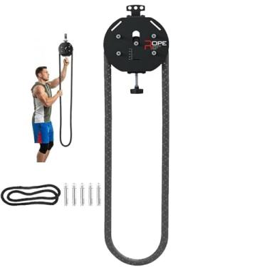 Imagem de CNAOHGHN Treinador De Corda Infinita, MáQuina De Puxar Corda Para Academia, Sistema De Polia Com Cabo PortáTil, Com ResistêNcia AjustáVel (0~30kg) Para Treinamento De Corpo Inteiro