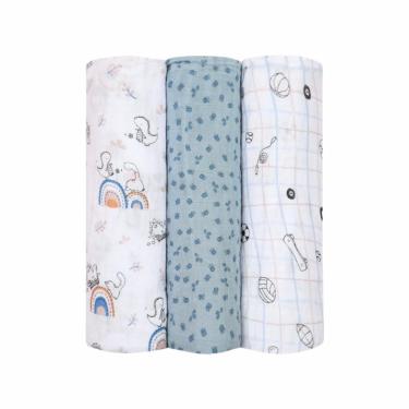Imagem de Cueiro Swaddle Soft Premium Estampa Dino 1,20 x 1,20M 3 Pçs