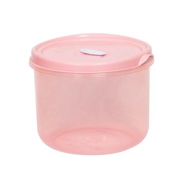 Imagem de Pote Redondo 14cm De Altura Para Micro-ondas E Freezer Com Válvula 3l - Linha Wave Plasvale Rosa
