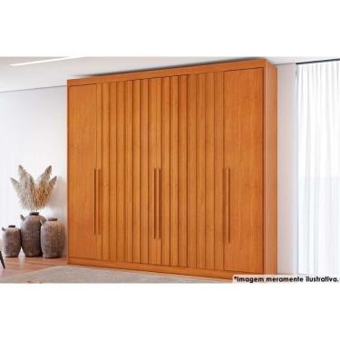 Imagem de Guarda Roupa 6 Portas (4 Ripadas) E 8 Gavetas Grécia Cinamomo - Conquista