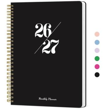 Imagem de Agenda mensal 2026-2027, calendário de 2 anos 2026-2027, funciona de janeiro de 2026 a dezembro de 2027, 17,8 x 25,4 cm, 24 meses, perfeito para planejamento de casa e escritório escolar - preto