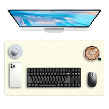 Imagem de Protetor de mesa de couro, tapete de escritório, tapete de mouse grande, borrão de couro PU antiderrapante, almofada de mesa para laptop, impermeável, tapete de teclado de mesa para escritório