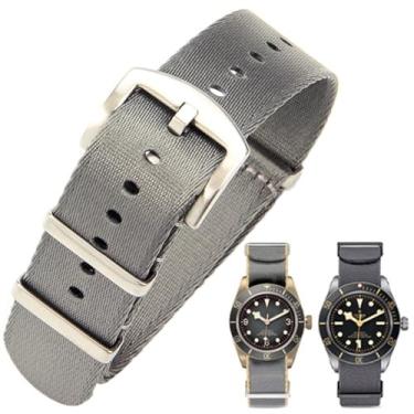 Imagem de Aoeiwv Pulseira de relógio de nylon balístico militar de 20 mm, 22 mm, com fivela pesada, macia, durável, impermeável, pulseira de reposição de nylon premium para homens e mulheres