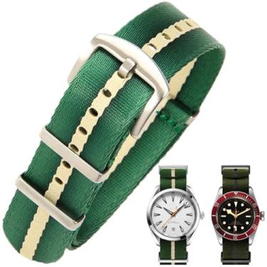Imagem de Aoeiwv Pulseira de relógio de nylon balístico militar de 20 mm, 22 mm, com fivela pesada, macia, durável, impermeável, pulseira de reposição de nylon premium para homens e mulheres