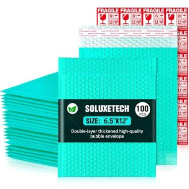Imagem de Bubble Mailers 15,5 x 30,5 cm, pacote com 100 envelopes de poliéster acolchoados e grossos, pequenos envelopes plásticos bolhas, autovedantes, à prova de choque, resistentes à água, sacos de envio