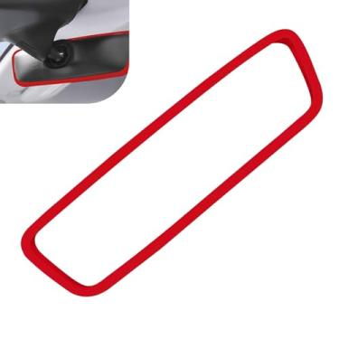 Imagem de Dogary Moldura protetora de espelho retrovisor de carro, capa de proteção de borda traseira anticolisão de silicone, compatível com Tesla Model 3/Y, decoração de moldura de acabamento retrovisor