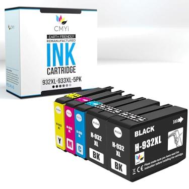 Imagem de CMYi Pacote combo de cartuchos de tinta 932XL 933XL para HP OfficeJet 6100 - H611a, 6600-H711a, 6600-H711g, 6700-H711n, 7110-H812a, 7510, 7610, 7620 impressoras (2 pretas, 1 Ciano, 1 Magro enta, 1