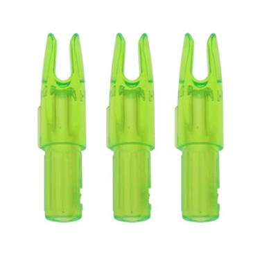 Imagem de Pacote com 24 Nocks de flecha de tiro com arco, ID 6,2 mm/0,246 polegadas inserção de plástico Nock Tail para arco flecha caça tiro substituição (Limão transparente)