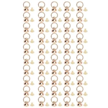 Imagem de Puxar anel rebite parafuso cabeça redonda liga de zinco durável fácil instalação para couro artesanato cinto saco caso do telefone 50 conjuntos 10x9mm 5.5mm parafusos de ferro (Ouro)