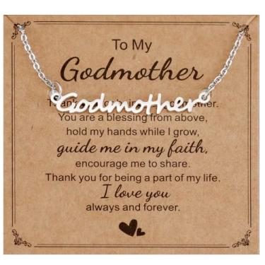 Imagem de Kivosliviz Presente de pedido de madrinha para mulheres, batismo, mães, aniversário, madrinha, joias, colar de madrinha