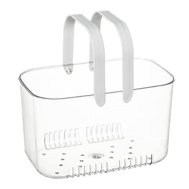 Imagem de Domary Cesta de Chuveiro Transparente, Organizador Portátil de Grande Capacidade, Caixa de Plástico Transparente Com Alça, Ideal para Produtos de Higiene Pessoal e Armazenamento de