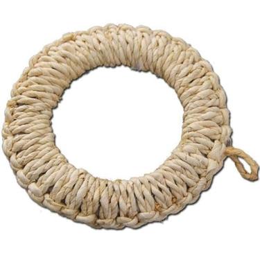 Imagem de HSYHKDSY Jogo americano de tecido 15/19/24 cm, jogo americano redondo de vime, casco de milho de vime, jogo americano trançado antiderrapante para prato de jantar (natural 1 19 cm)