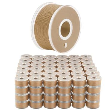 Imagem de Mandala Crafts 144 Tan SA156 Bobinas pré-enroladas para máquina de costura Singer -15J SA156 Linha de bobina pré-preenchida para máquina de costura Brother e bordado