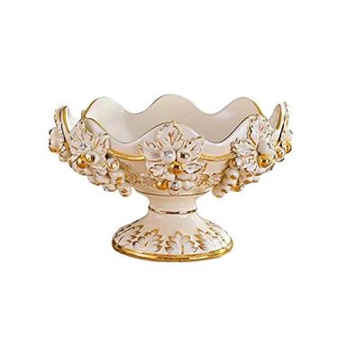 Imagem de Bandejas de cerâmica para fruteiras, suportes de bolo para sala de estar, decoração de mesa de café, travessas de frutas criativas, 38 x 24 cm (uma cor 32 * 20 cm)