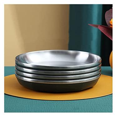 Imagem de Cestas organizadoras de suporte de frutas, prato de aço inoxidável, prato para casa, estilo nórdico, prato de disco, prato de bife ocidental, criativo, alto nível, Sense Chen