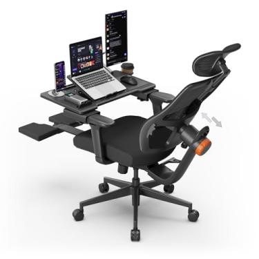 Imagem de Newtral Cadeira ergonômica para escritório em casa, cadeira de escritório com apoio para os pés, encosto de acompanhamento automático, apoios de braço 4D, reclinável de 96°-136°, profundidade e altura