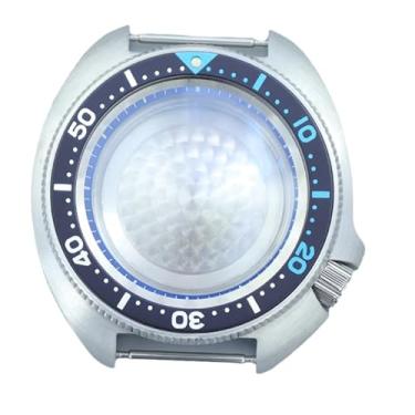 Imagem de FEIYASHI SKX 44 mm caixa de relógio à prova d'água de aço abalone vidro safira para NH34 NH35 NH36 NH38 4R36 movimento tartaruga atum peças, Prata 10, Deep Chapter Ring, Caixa de relógio de luxo