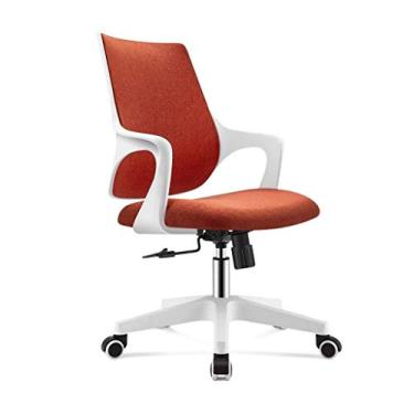 Imagem de Cadeira de escritório cadeiras de escritório ergonômicas, giratórias, algodão, linho, confortável, respirável, encosto para computador doméstico (cor: cinza) (laranja)
