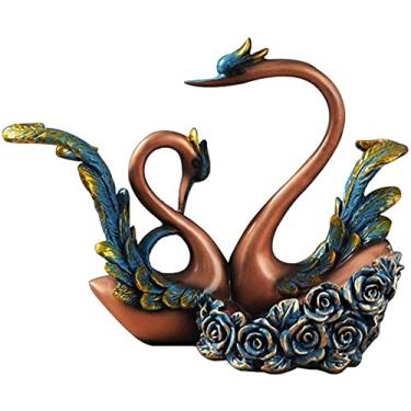 Imagem de GAORUIFENG Casal Swan Wine Rack Decoração Sala de Estar Armário TV Varanda Armário de Vinho Decoração Arte Vintage Vida Interessante