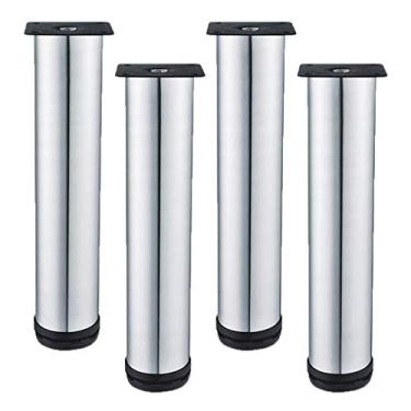 Imagem de Pernas de móveis pernas de mesa de metal adiustável pés de cozinha pés de cozinha redondos de substituição de móveis pernas de sofá pernas de sofá mesa pernas armários de cama elevadores 4 peças (25
