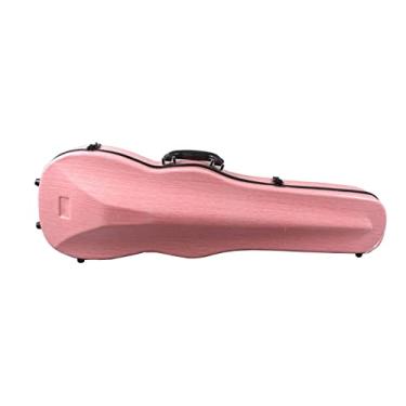 Imagem de Estojo de violino rosa tamanho 4/4 composto de fibra de carbono durável forte com alças de ombro