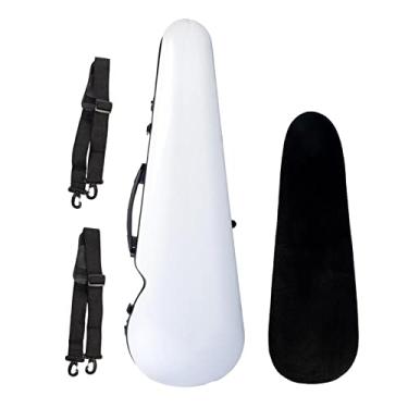 Imagem de Estojo De Violino Portátil Tamanho Completo Branco 4/4 Higrômetro Embutido Com 2 Suportes De Arco Tamanho Completo Estojo de Violino