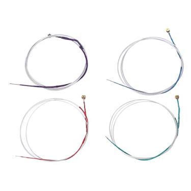 Imagem de Acouto Conjunto de Cordas de Viola de 4 Peças de 4/ Viola - Cordas de Substituição de Metal, Cores e Tons Diferentes Claros - Acessórios Ideais para Instrumentos Musicais, Alunos e Músicos