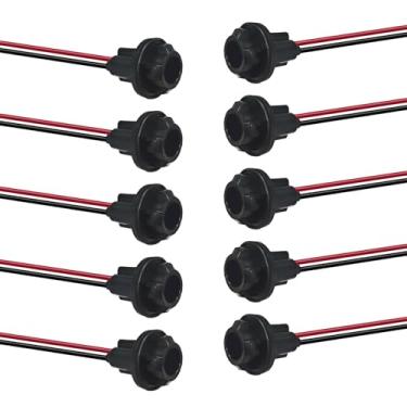 Imagem de SWQS Tomada de lâmpada 10 peças T10 W5W 194 com fio trançado, conector de chicote pré-fio para lâmpadas LED 168, 175, 921, soquete de conector de luz traseira de carro fêmea universal para marcador