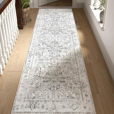 Imagem de Alfombra Pasillera para Cocina Jinchan 61x244 cm Floral Vintage Taupe