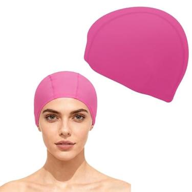 Imagem de Touca de natação unissex clássica de nylon - fácil de colocar/tirar, resistente à água para mulheres e homens